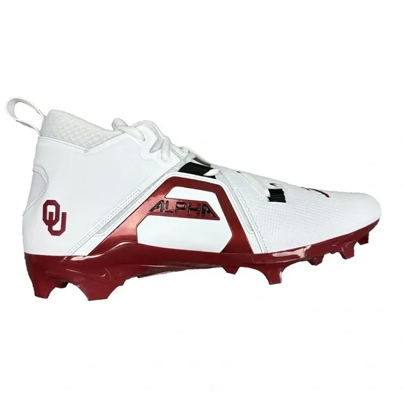 Nike Jordan Alpha Menace Pro 3 OU Team-Issued Football Cleats Size 12 DH3368-104 Nike Jordan Alpha Menace Pro 3 Oklahoma OU | Mercari main image 4